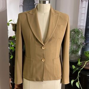 Beechers Brook vintage camel polyester blend blazer !